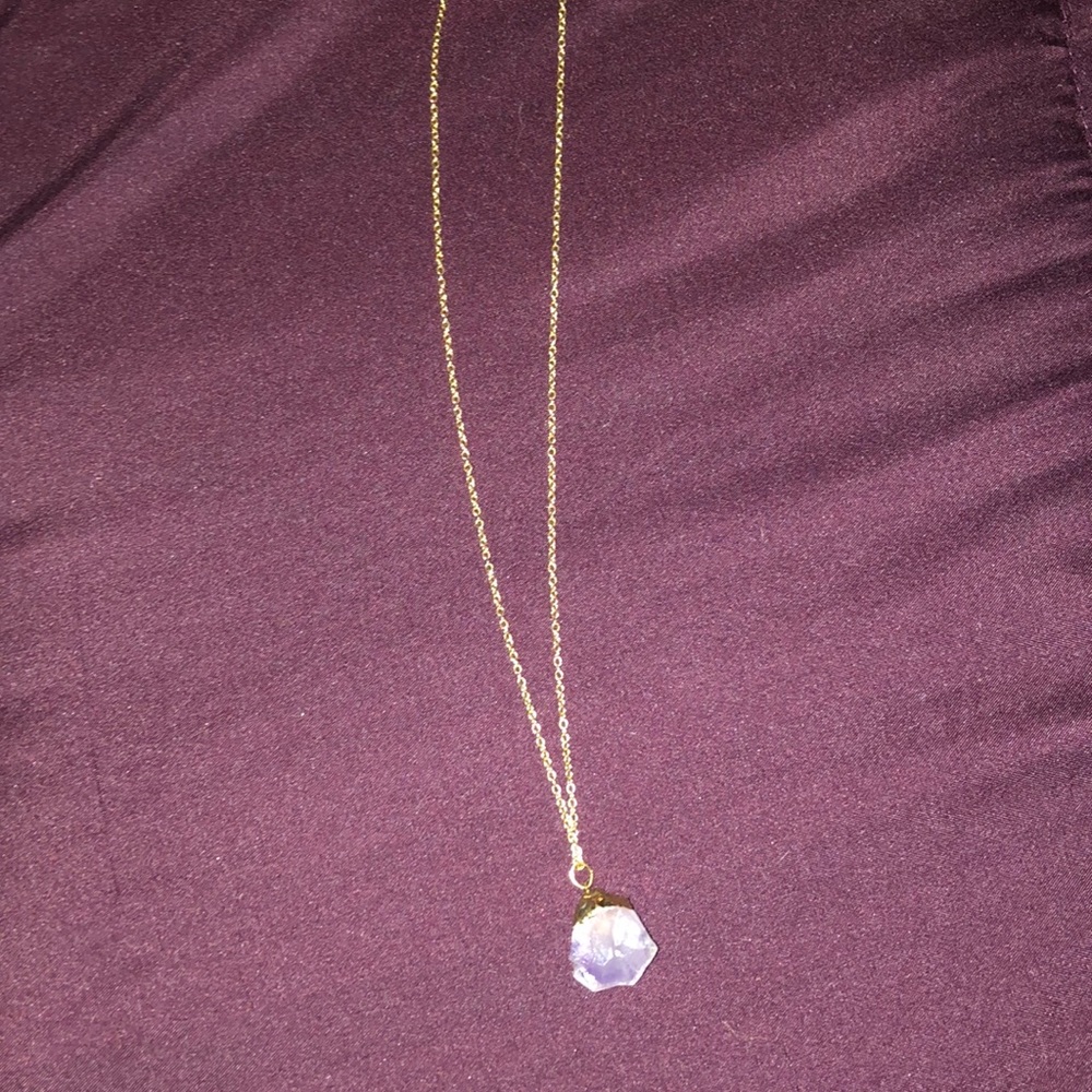 Long purple stone necklace